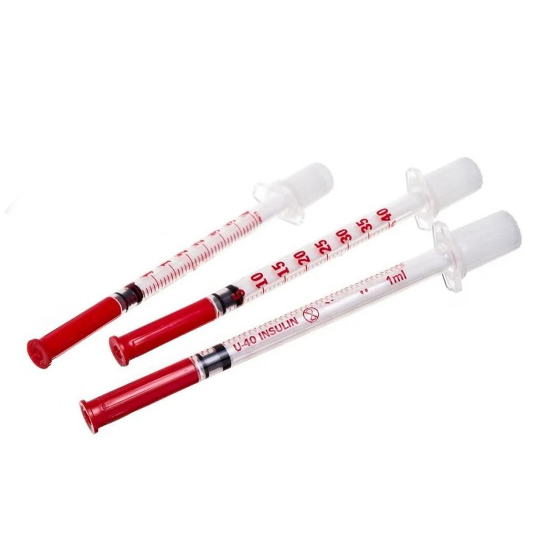 Шприц инсулиновый трёхкомпонентный 1ml U-40 с иглой 29G 0,33х13mm 